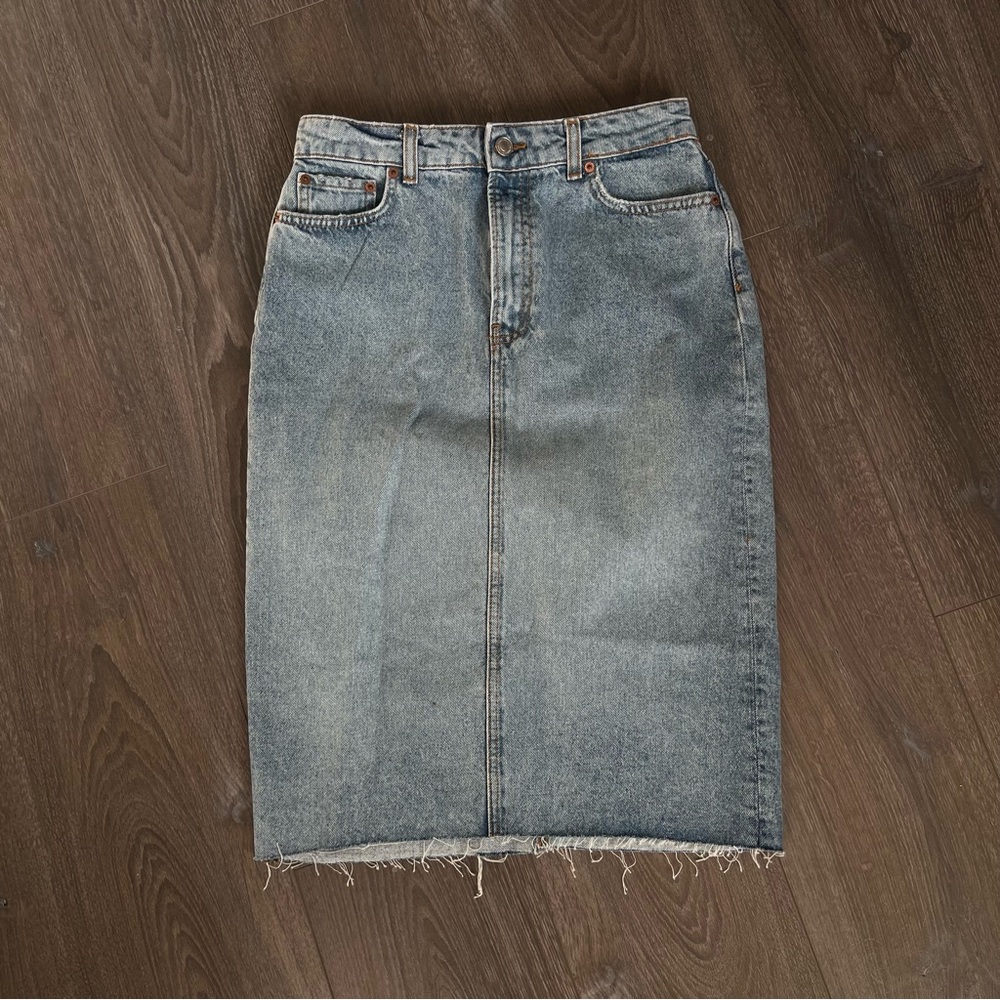 Zara 90s Collection Jean Midi Skirt